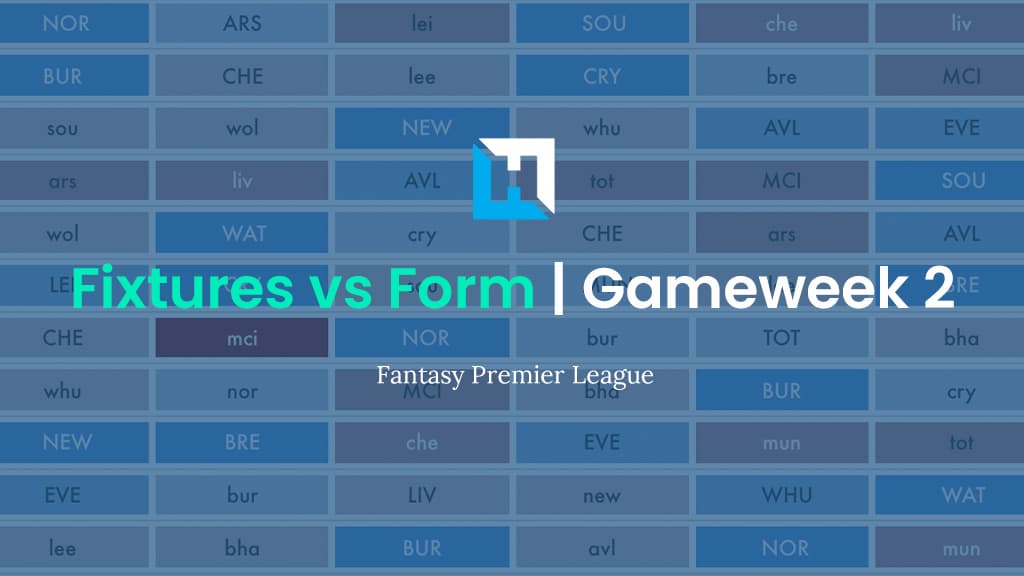 FPL Gameweek 2 Fixtures vs Form Charts