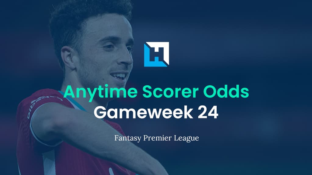 Gameweek 24 Anytime Scorer Odds  | Anytime Scorer Probability and Expected FPL Points