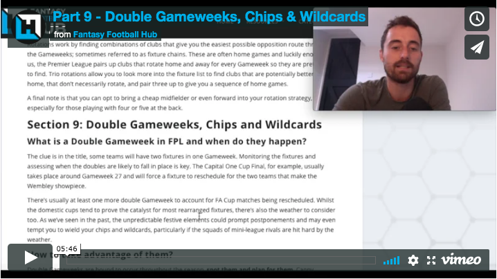 How To Win At FPL Video Series – Part 9 (Double Gameweeks, Chips & Wildcards)